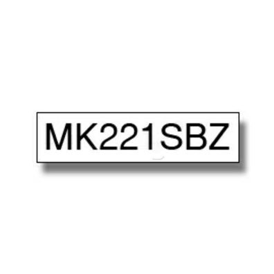 Original Brother MK-221SBZ Schriftband schwarz auf weiß 9mm x 4m