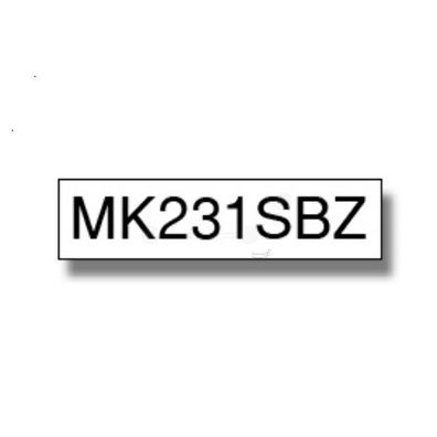 Original Brother MK-231SBZ Schriftband schwarz auf weiß 12mm x 4m
