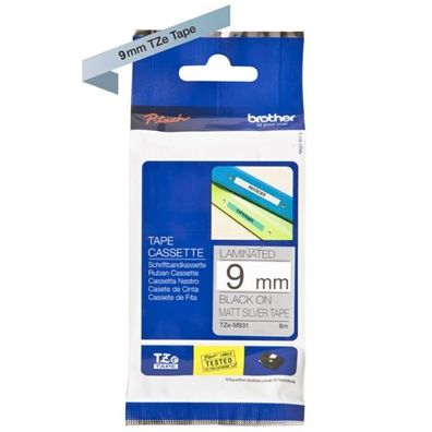 Original Brother TZE-M921 Schriftband schwarz auf silber matt 9mm x 8m