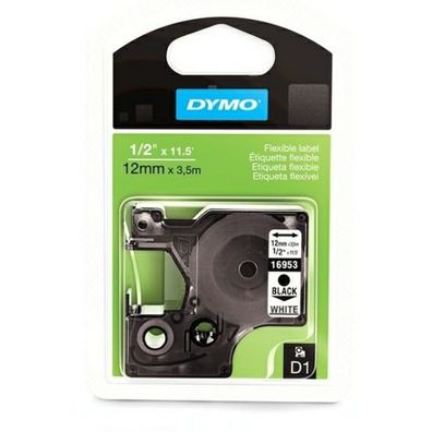 Original Dymo S0718040 16957 Etiketten schwarz auf weiß 12mm x 35m