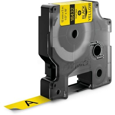 Original Dymo S0718450 18432 Etiketten schwarz auf gelb 12mm x 55m