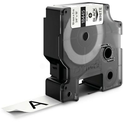 Original Dymo S0718620 18445 Etiketten schwarz auf weiß 19mm x 55m