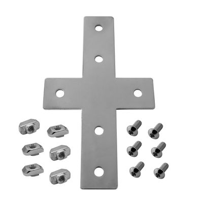 Verbinderplatte - X - 114x85mm Aussen Kreuz Flachverbinder 30x30 Aluprofil