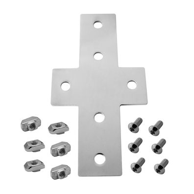 Verbinderplatte - X - 157x85mm Aussen Kreuz Flachverbinder 40x40 Aluprofil