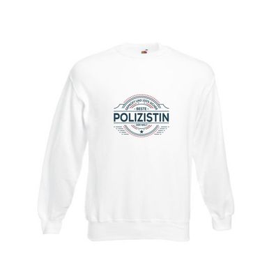 Geprüft und sicher: Polizistin | Beruf Polizei Sweatshirt Weiß