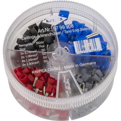 KNIPEX Sortiment isol. Zwillings-Aderendhülsen