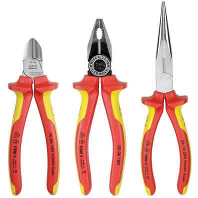 KNIPEX Elektro-Paket 3-teilig Kombi-, lachzange + Seitenschn