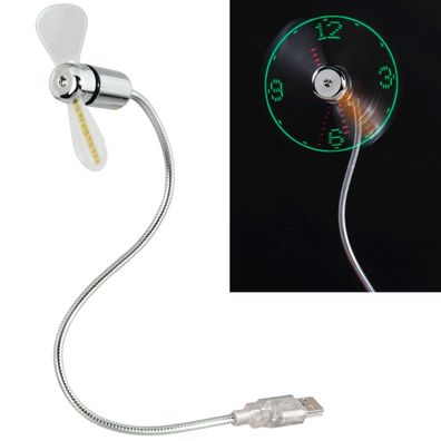 USB-Ventilator LED Uhr Mini Abkühlung Lüfter Tisch-Ventilator für PC Notebook