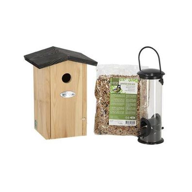 Vogelhaus Set - Vogelhäuschen und Vogelfutter - Blaumeise - Gartenzubehör