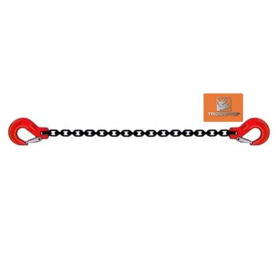 Kettengehänge 1 Strang 6mm Kette mit Haken/Haken Tragkraft 1120 kg 1m