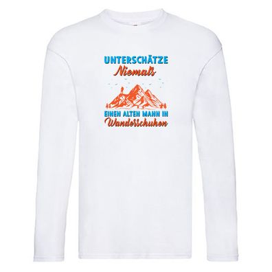 Alter Mann in Wanderschuhen | Berge | Mensch Long Sleeve Weiß