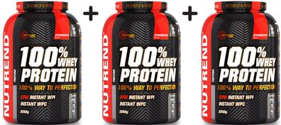 3 x Nutrend 100% Whey Protein, Strawberry - 2250g