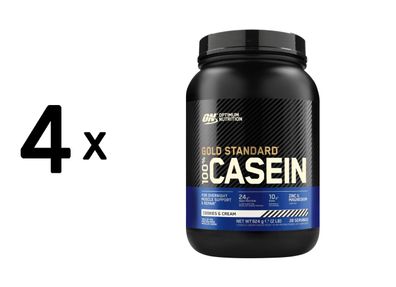 4 x Optimum Nutrition 100% Casein Gold Standard (908g) Cookies and Cream