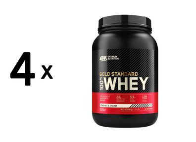 4 x Optimum Nutrition 100% Whey Gold Standard (2lbs) Cookies and Cream