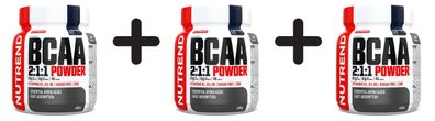 3 x Nutrend BCAA 2:1:1 Powder, Blackcurrant Blast - 400g