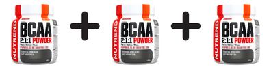 3 x Nutrend BCAA 2:1:1 Powder, Fresh Orange - 400g