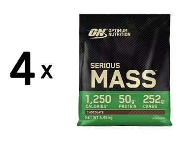 4 x Optimum Nutrition Serious Mass (12lbs) Chocolate