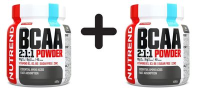 2 x Nutrend BCAA 2:1:1 Powder, Icy Blue Raspberry - 400g