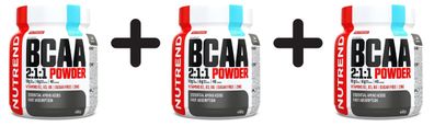 3 x Nutrend BCAA 2:1:1 Powder, Icy Blue Raspberry - 400g