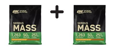 2 x Optimum Nutrition Serious Mass (12lbs) Chocolate Peanut Butter