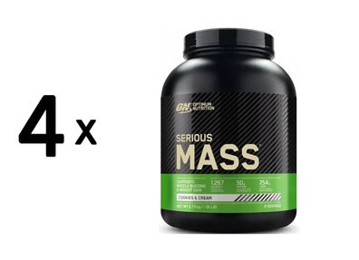 4 x Optimum Nutrition Serious Mass (6lbs) Cookies and Cream