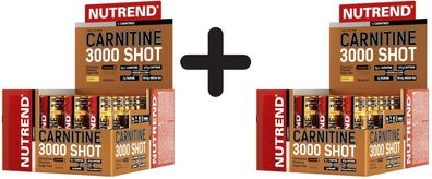 2 x Nutrend Carnitine 3000 Shot, Orange - 20 x 60 ml
