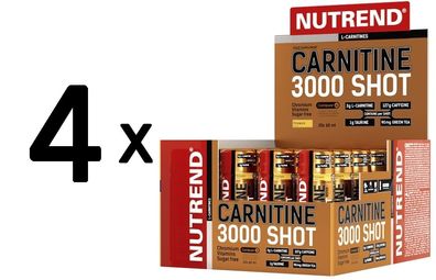 4 x Nutrend Carnitine 3000 Shot, Pineapple - 20 x 60 ml