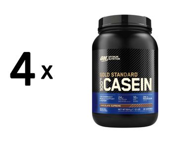 4 x Optimum Nutrition 100% Casein Gold Standard (908g) Chocolate Supreme