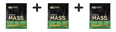 3 x Optimum Nutrition Serious Mass (12lbs) Chocolate Peanut Butter