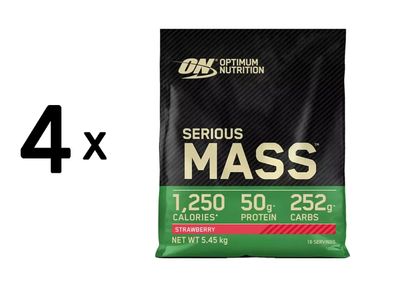 4 x Optimum Nutrition Serious Mass (12lbs) Strawberry