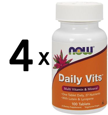 4 x NOW Foods Daily Vits - 100 tabs