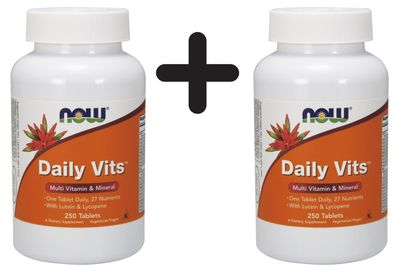 2 x NOW Foods Daily Vits - 250 tabs