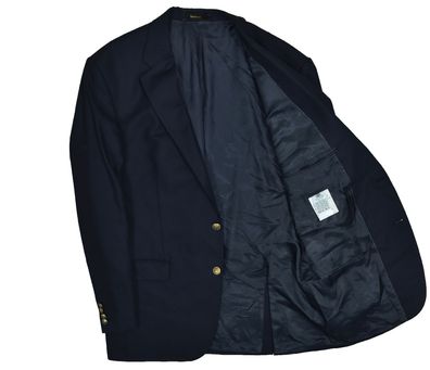 Barbour Herrenwolle Marineblau mit goldenen Knöpfen 56