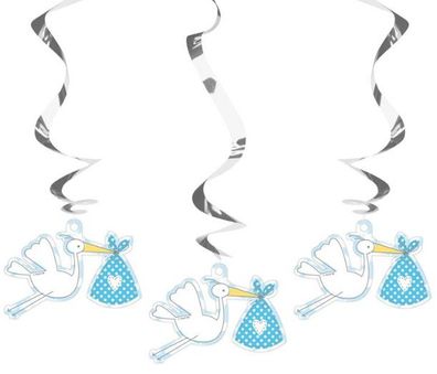 Babyshower Baby-Party - Swirls - Baby Boy Storch