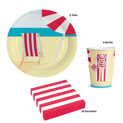 36-teiliges Party Set Summer Stories 8 Personen
