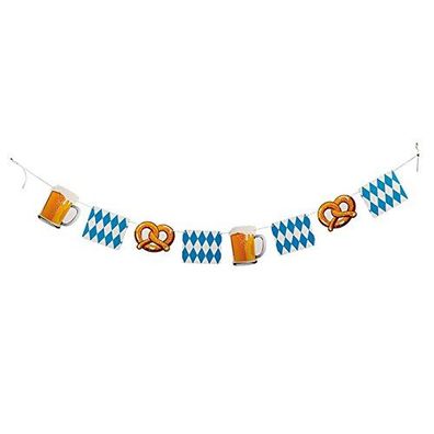 Oktoberfest Papiergirlande mit 8 Flaggen