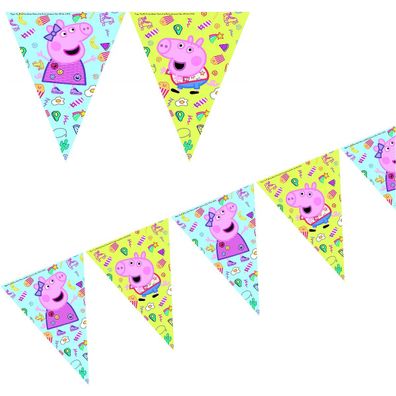 Peppa Pig Wutz - Flaggen Banner Girlande 2,3m