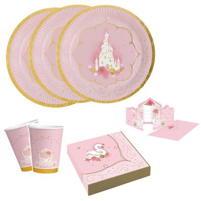 44-teiliges Princess for a Day Party Set für 8 Personen