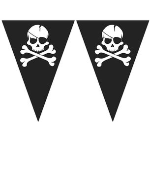 Pirates Black Skull Kunststoff Flaggen Banner 2,3m