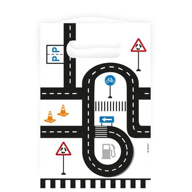 8 Papiertüten - On the Road - Verkehrsschilder
