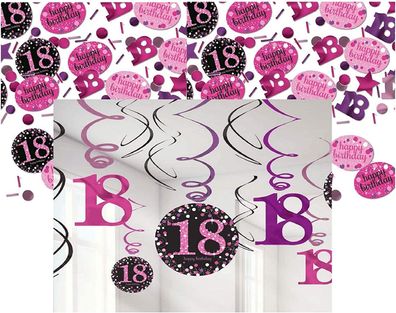 18. Geburtstag - Sparkling Celebration Pink - Deko Set