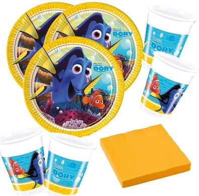 52-teiliges Findet Dory / Dorie - Party Set - für 16 Personen