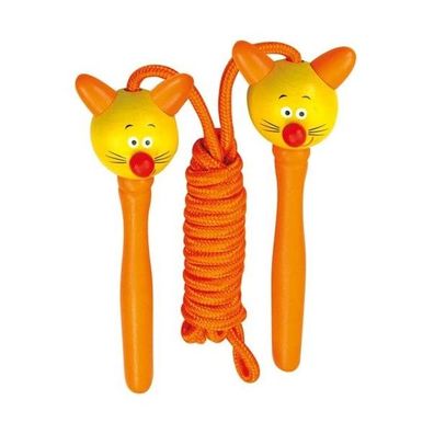 Kinder Springseil mit Holzgriff "Tiere" Katze Cat Kitty 200cm