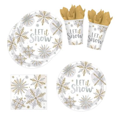 32- teiliges Shining Snow Party Set für 8 Personen