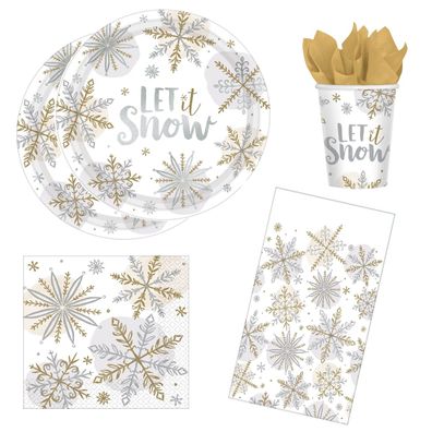 33- teiliges Shining Snow Party Set für 8 Personen