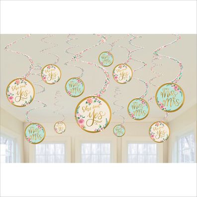 12 Papier Deko Spiralen Swirls Mint To Be