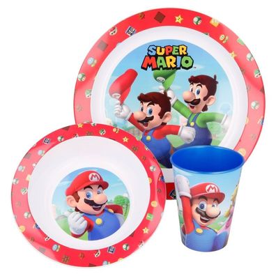 Stor 21449 - Nintendo - Super Mario 3-teiliges Frühstück Set aus Kunststoff