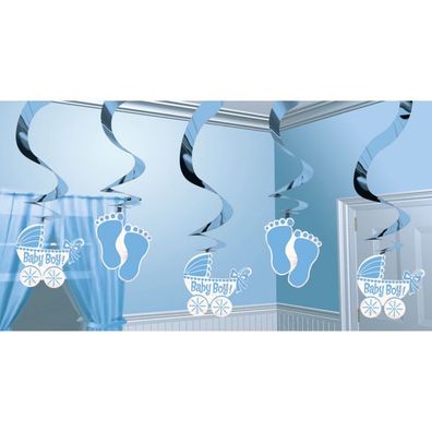 5 Deko Spiralen Baby 61cm Swirl Babyparty Baby Shower Boy