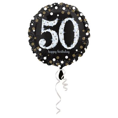 Sparkling Birthday 50. Geburtstag - Folienballon 43cm