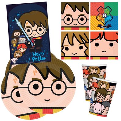 Harry Potter - 40-teiliges - Party Set - "Chibi" für 16 Personen